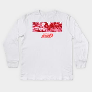 Initial D Red Turn Kids Long Sleeve T-Shirt